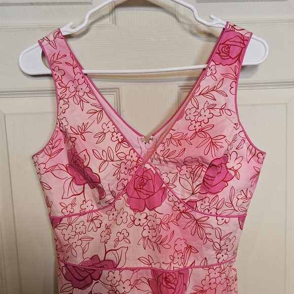 Vintage Y2K New York & Company Empire Waste Cottagecore Floral Vneck Dress - Picture 6 of 7